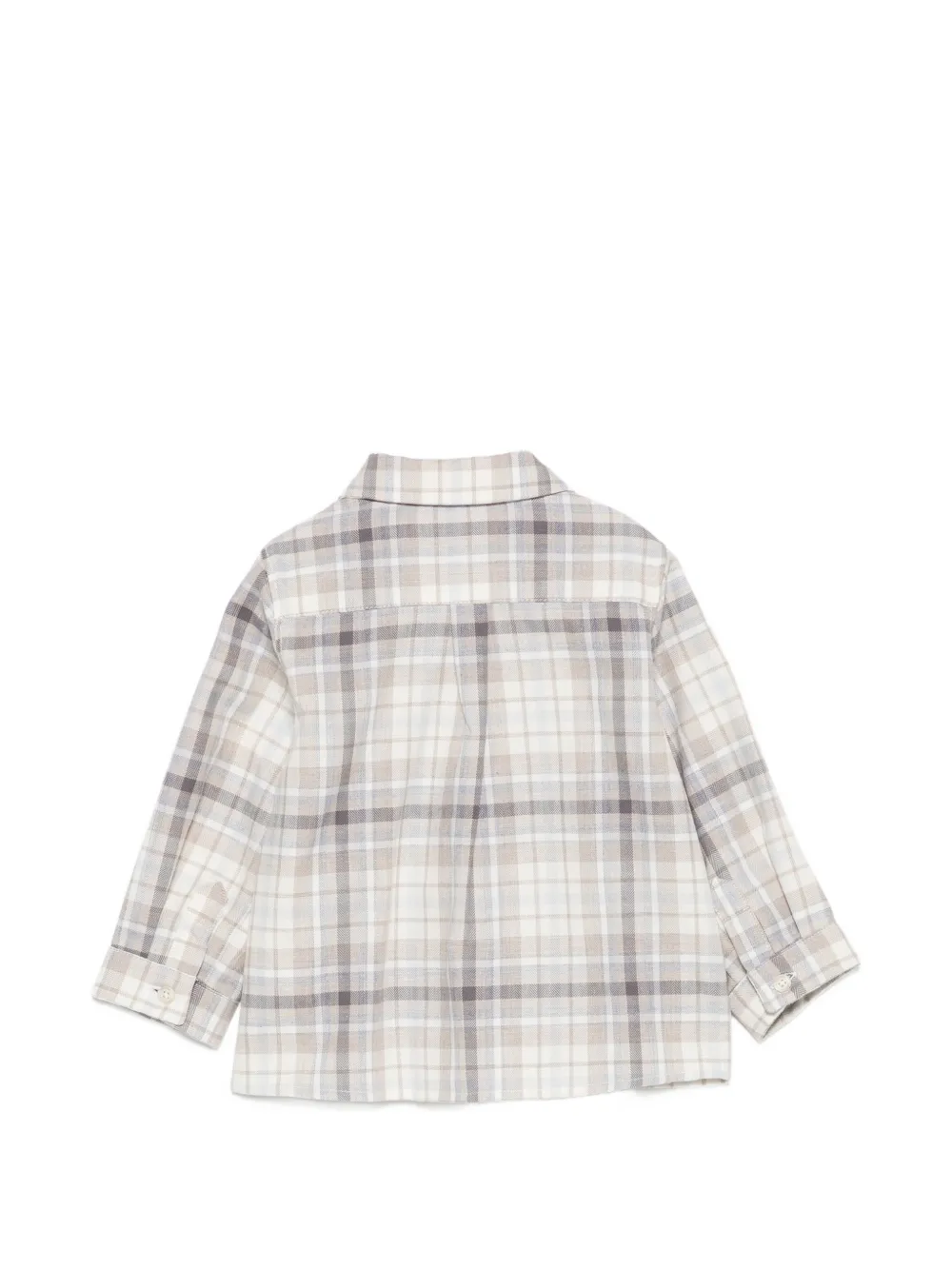 Tartine Et Chocolat Geruit shirt met geborduurd logo Beige