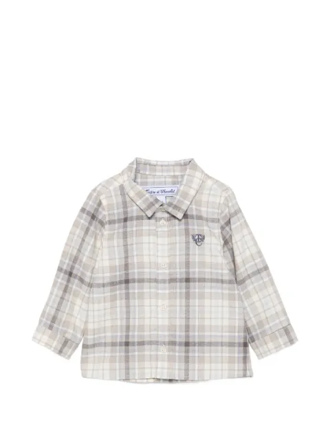 Tartine Et Chocolat check-pattern logo-embroidered shirt