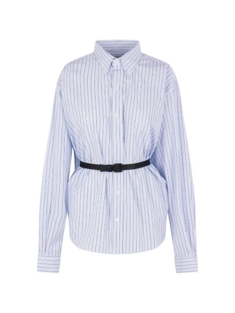 Vaquera belted striped shirt