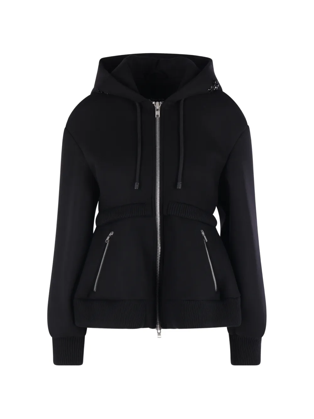 Simone Rocha bead-embellished zip-up hoodie - Black