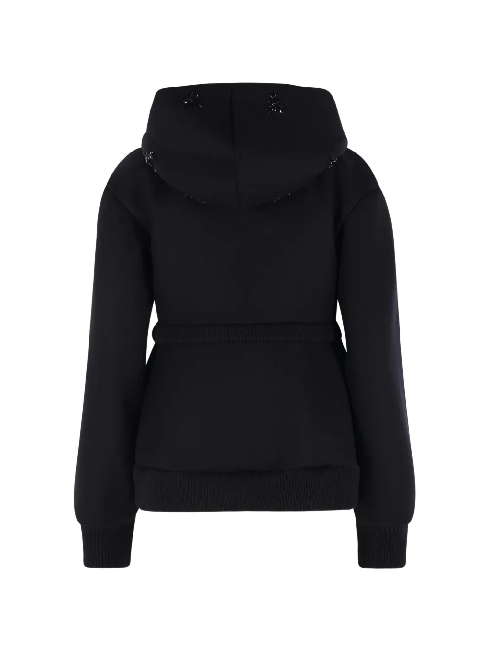 Simone Rocha bead-embellished zip-up hoodie Zwart