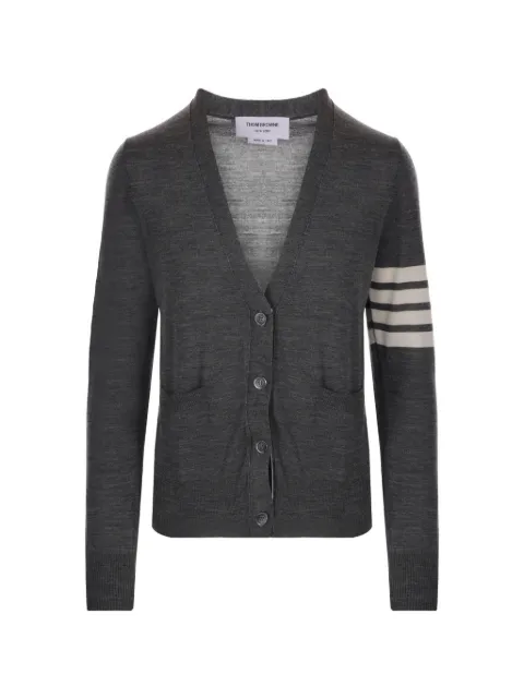 Thom Browne merino-wool 4-bar relaxed-fit V-neck cardigan