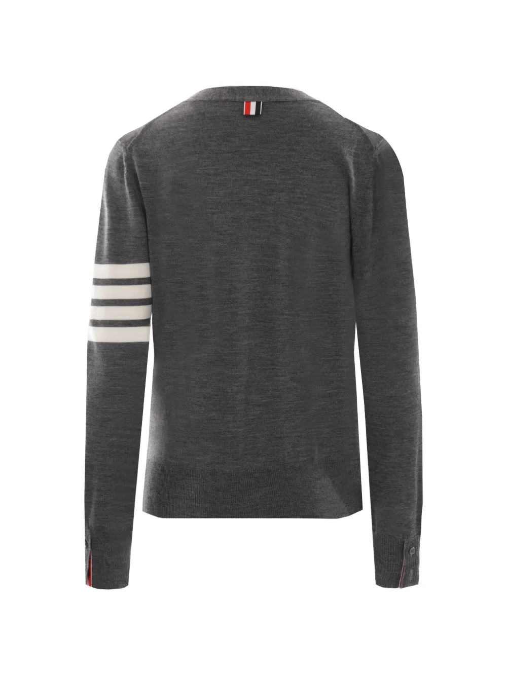 Thom Browne 4-Bar ruimvallend vest van merinowol met V-hals Grijs