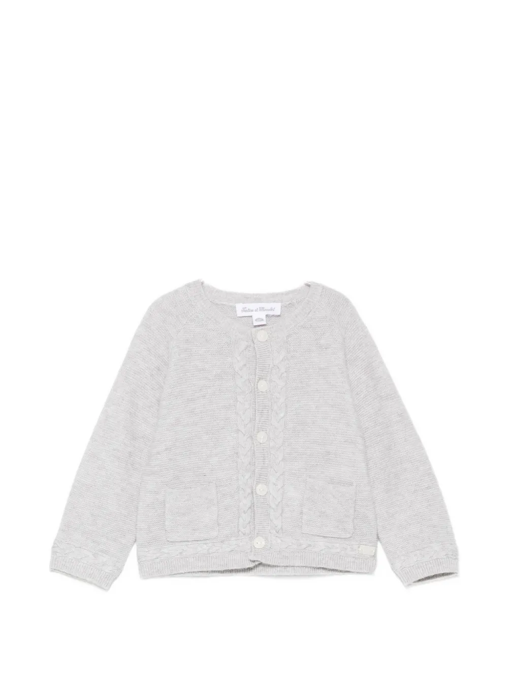 Tartine Et Chocolat cable-knit button-up cardigan - Grigio