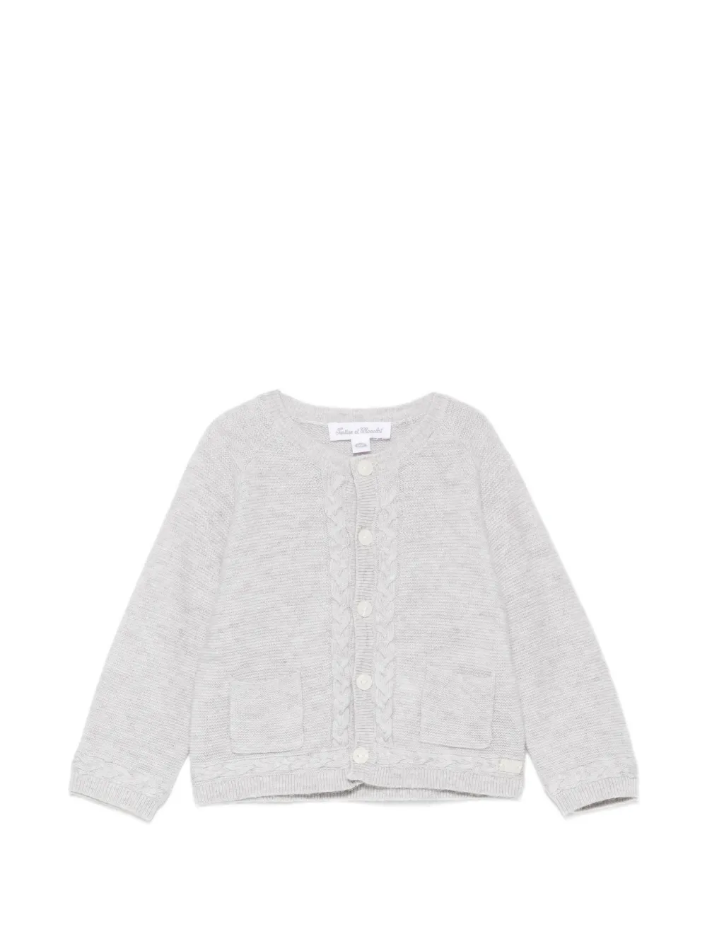 Tartine Et Chocolat cable-knit button-up cardigan - Grigio