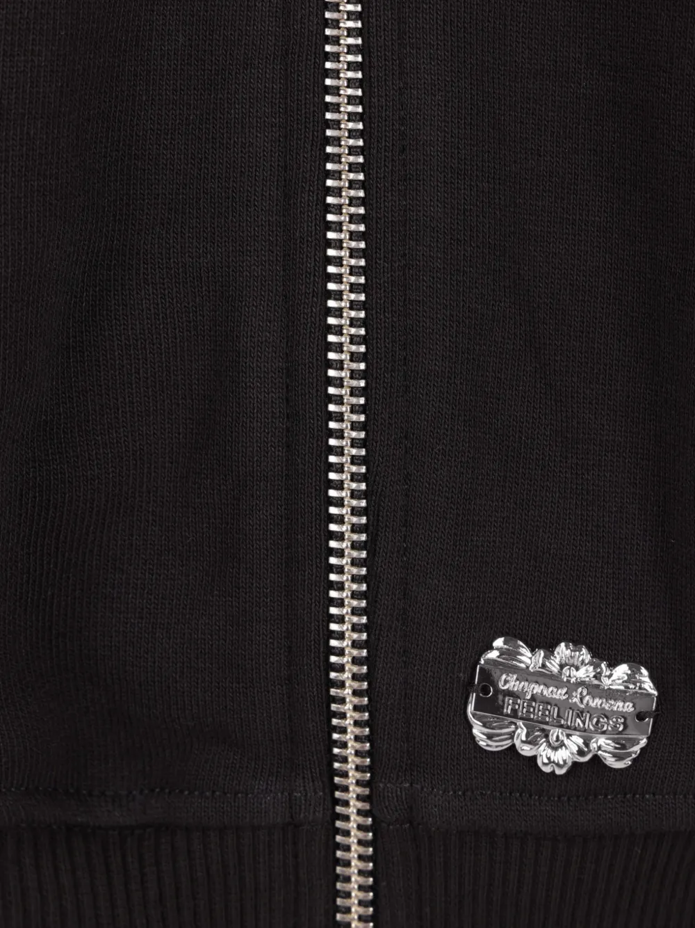 Chopova Lowena Feelings Panic graphic-print zip-up hoodie Zwart