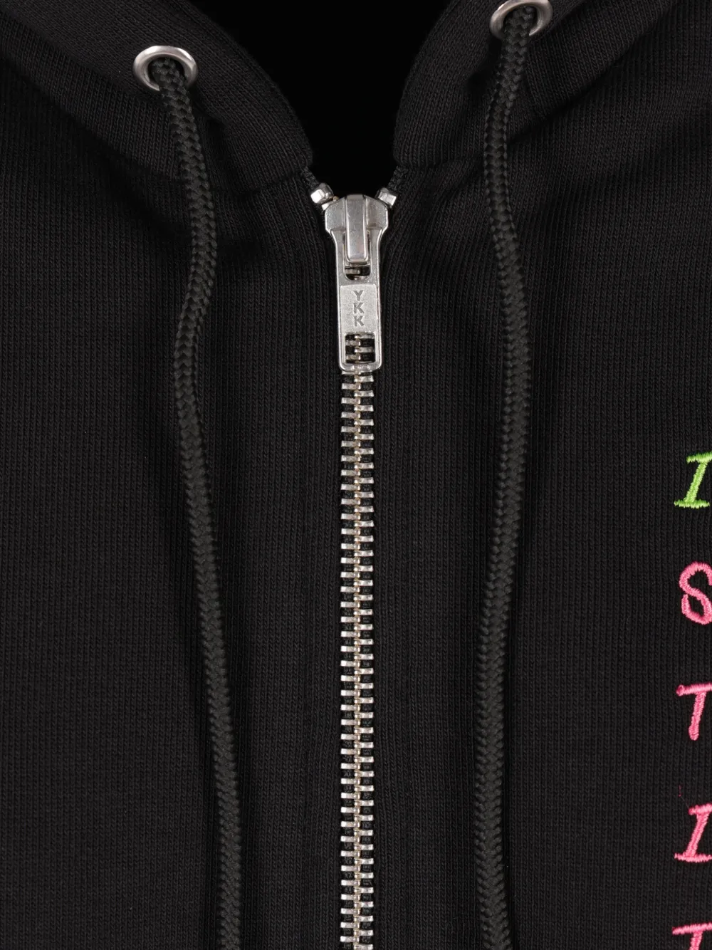 Chopova Lowena Feelings Panic graphic-print zip-up hoodie Zwart