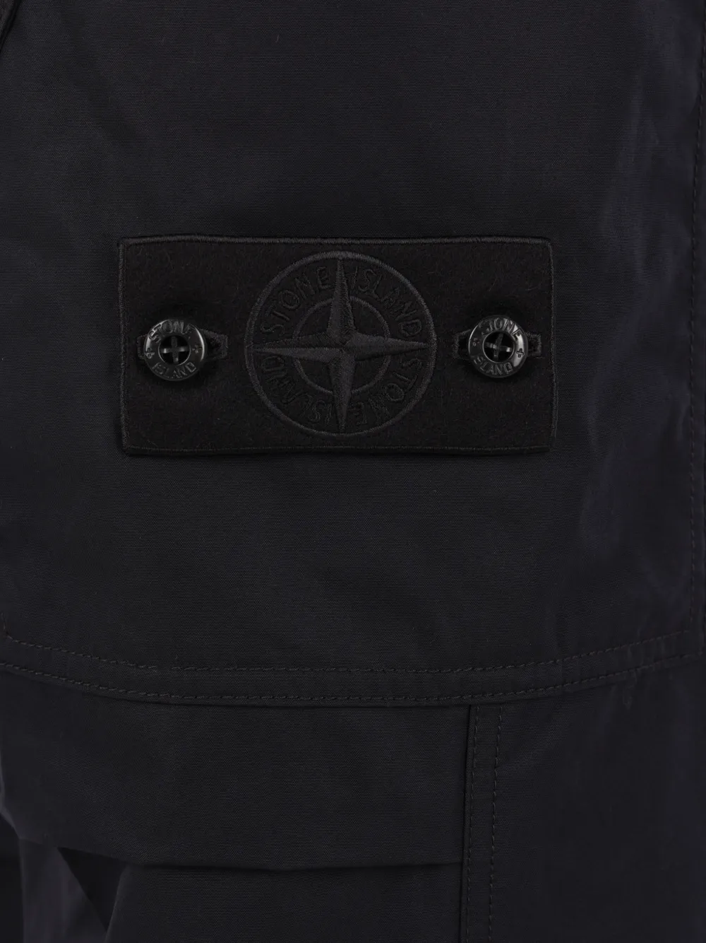 Stone Island 3100022 all-weather cotton-canvas_S.I. ghost cargo trousers Zwart