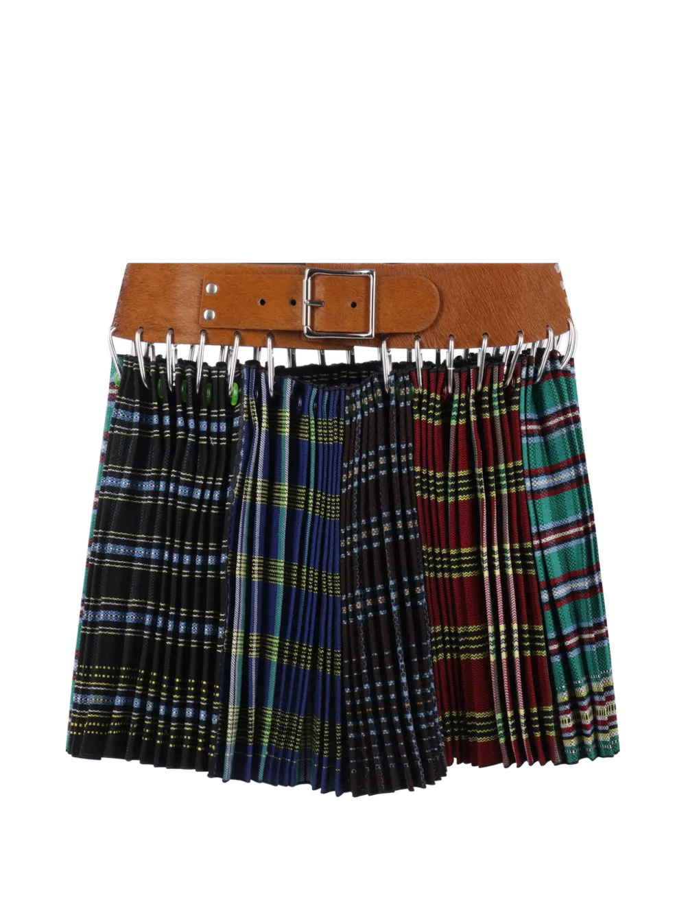 Chopova Lowena Savie Folkloric check pleated mini skirt