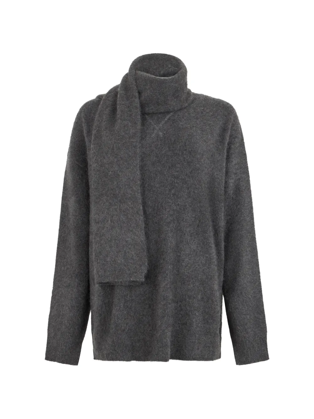 'S Max Mara scarf-detail knitted sweater - Grey