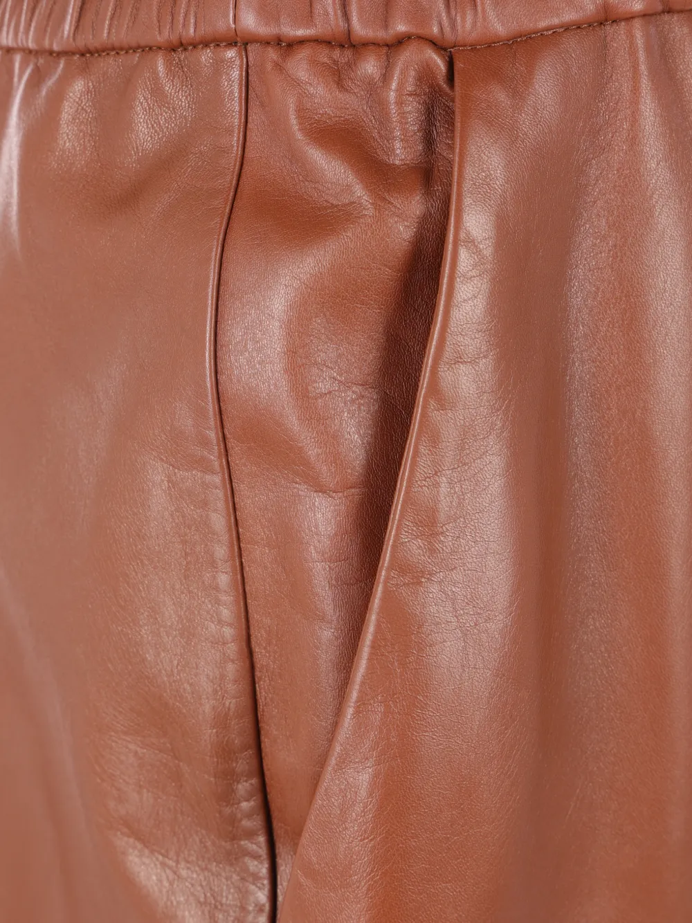 Dusan Leren broek Bruin