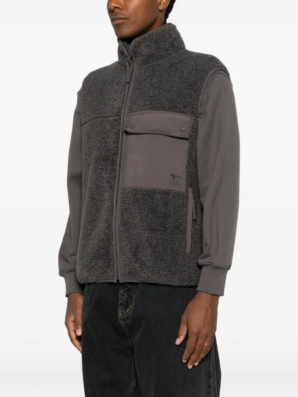 Maison Kitsuné Gilet met logodetail Grijs