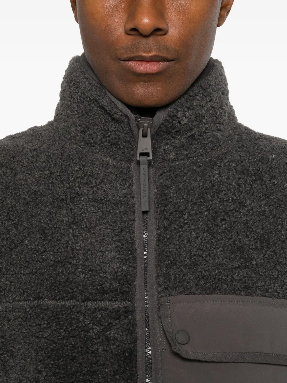 Maison Kitsuné Gilet met logodetail Grijs