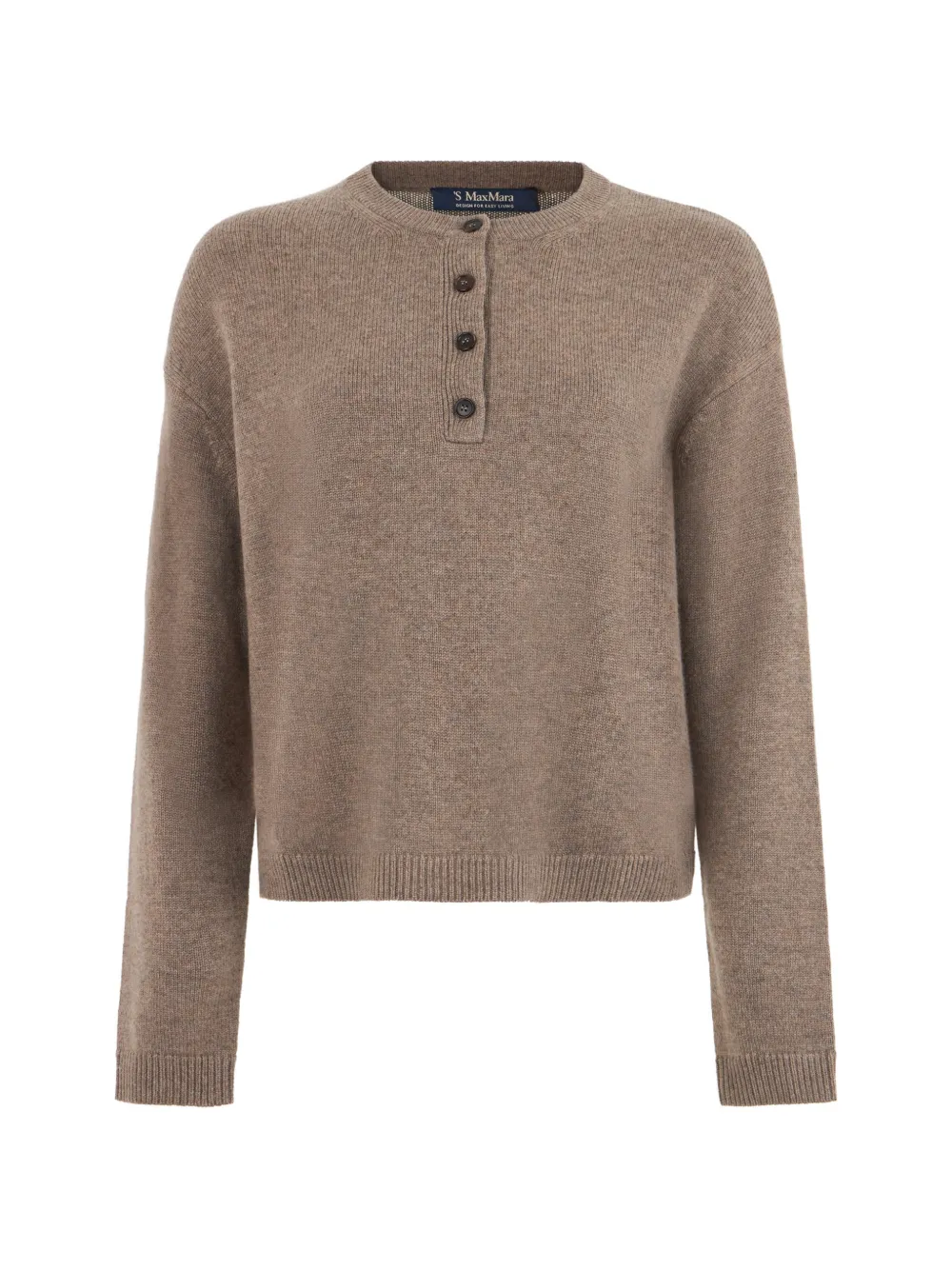 'S Max Mara button-placket knitted sweater - Neutrals
