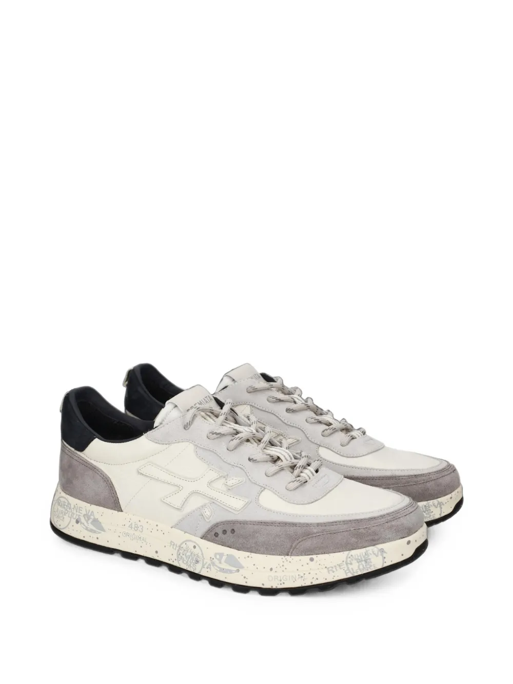 Premiata Nous logo-patch panelled sneakers Beige