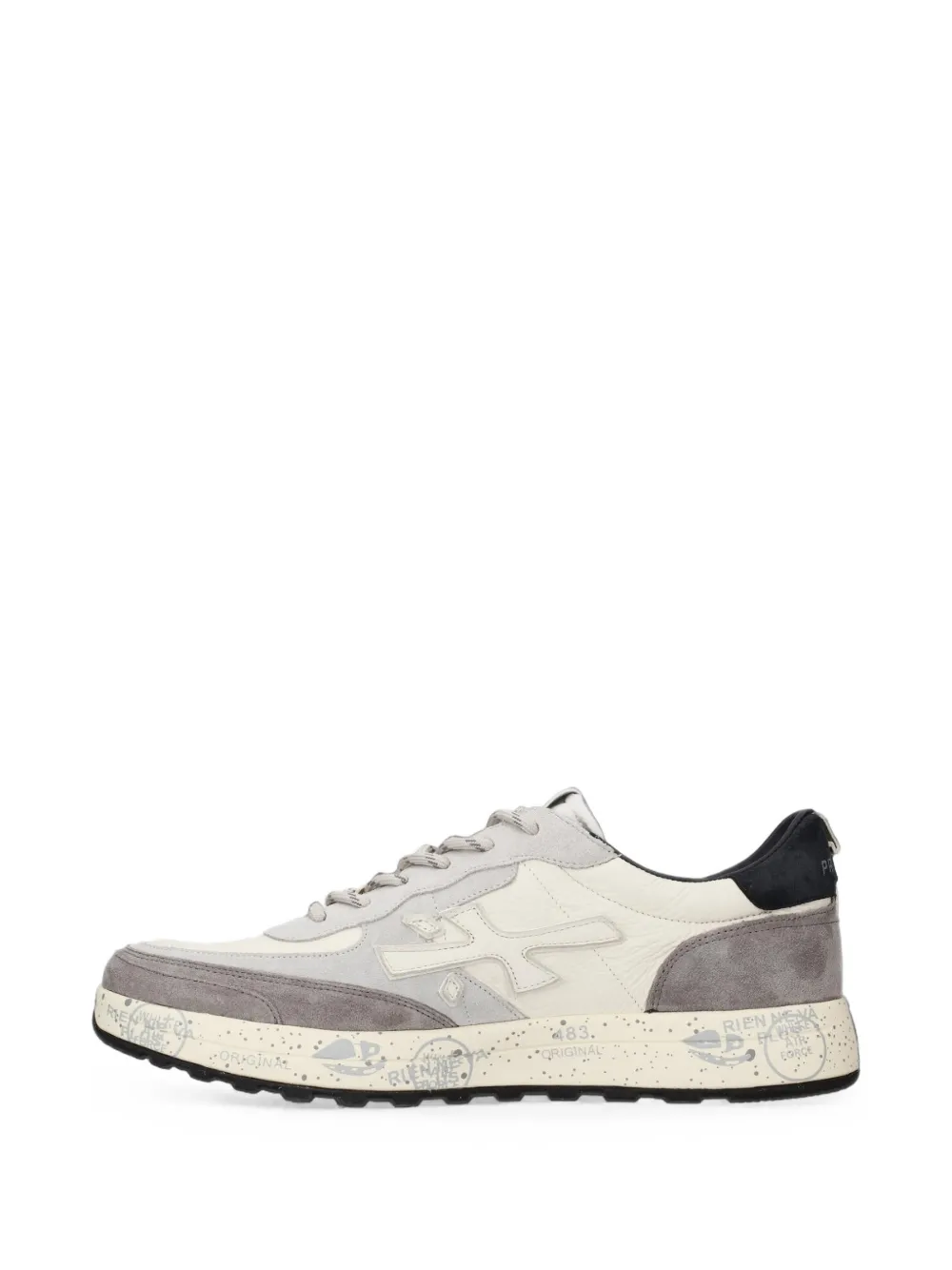 Premiata Nous logo-patch panelled sneakers Beige
