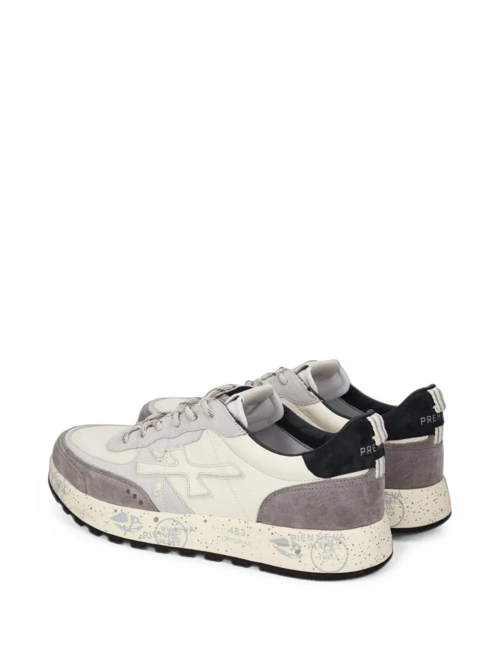 Premiata Nous logo-patch panelled sneakers Beige