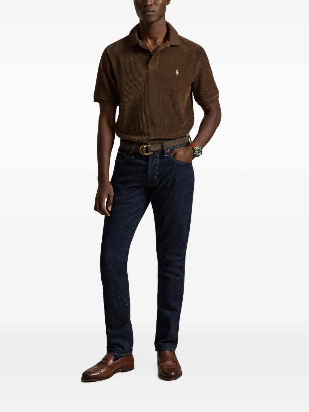 Polo Ralph Lauren Classic Fit ribfluwelen poloshirt Bruin