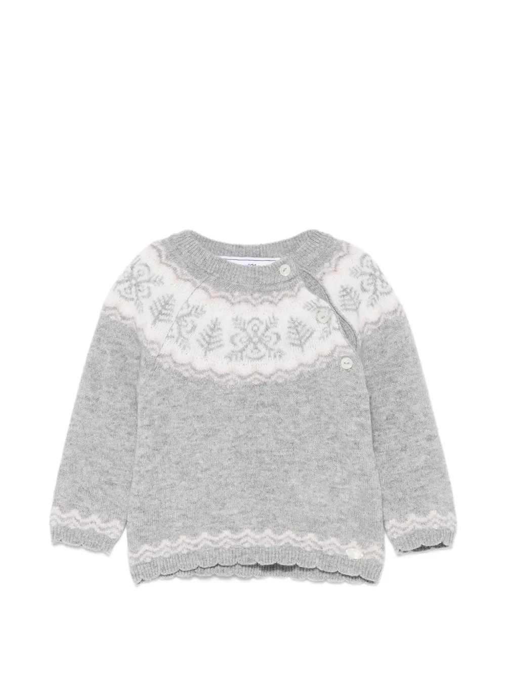 Tartine Et Chocolat scallop-edge sweater - Grigio