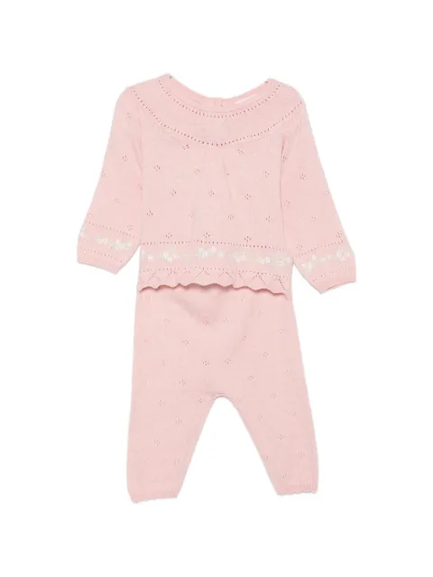 Tartine Et Chocolat floral-embroidered pointelle-knit pajamas