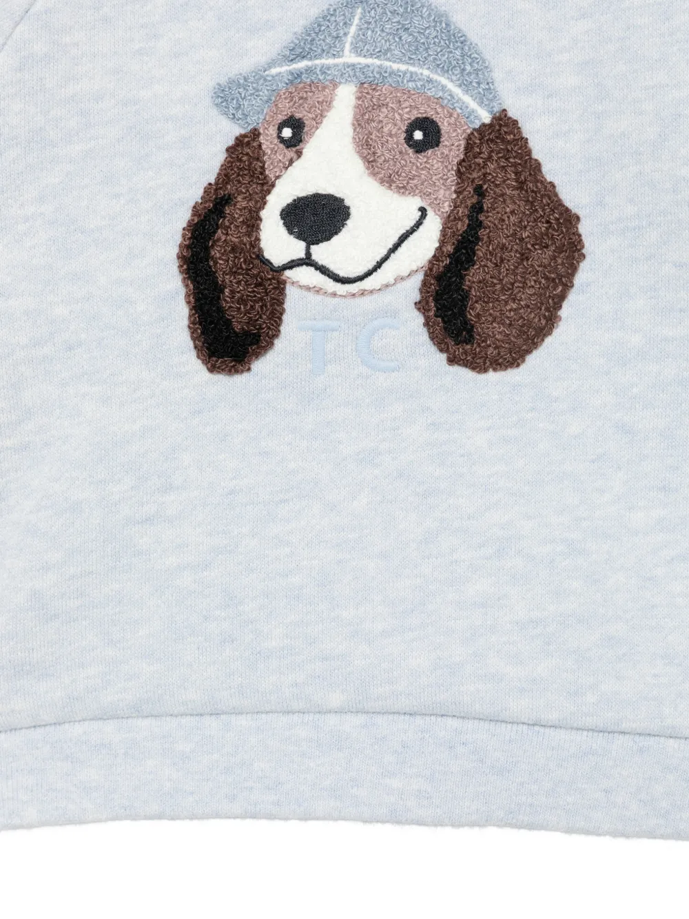 Tartine Et Chocolat Trui met raglan mouwen en hondenpatch Blauw