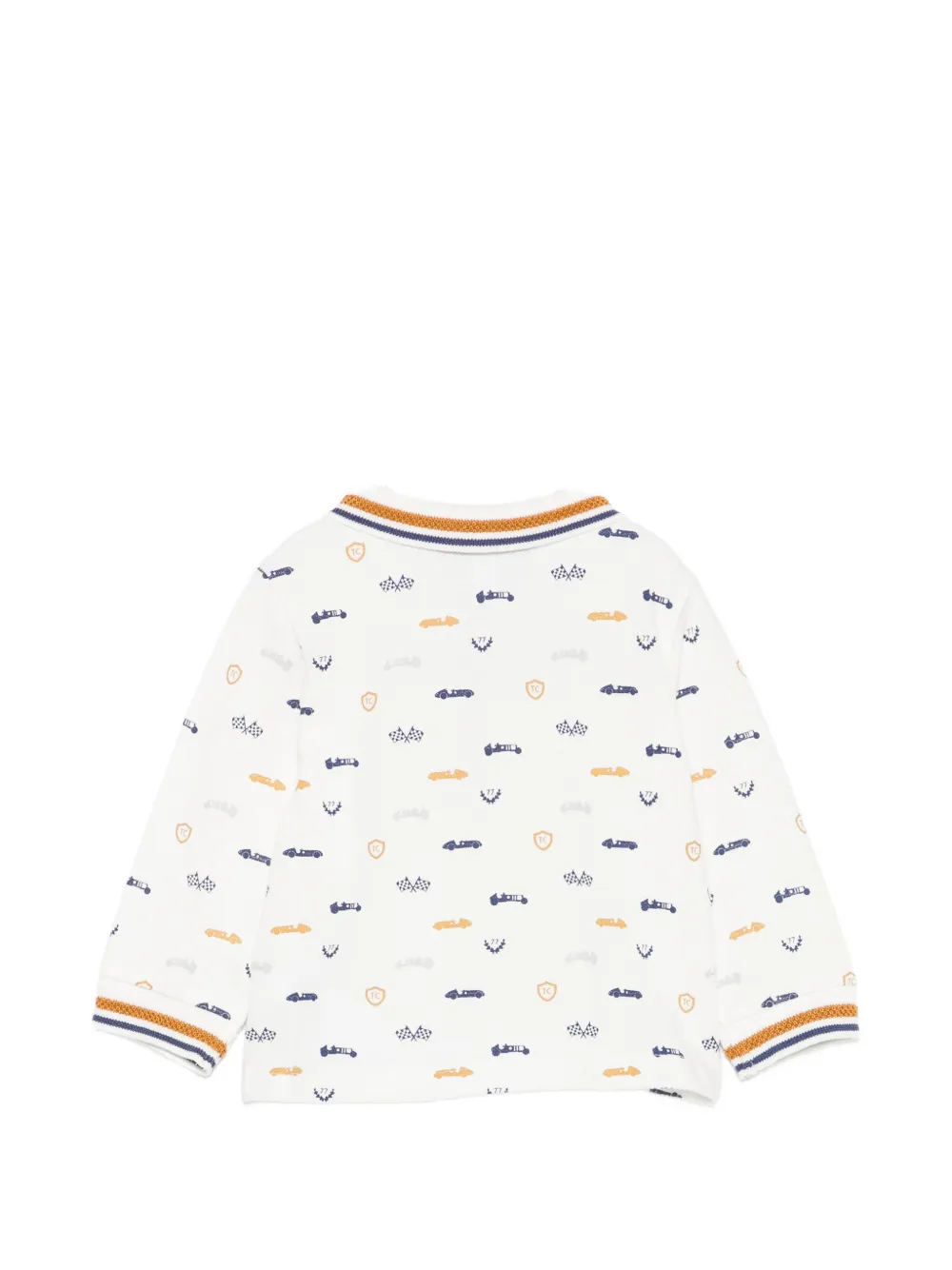 Tartine Et Chocolat Poloshirt met autoprint en lange mouwen Wit