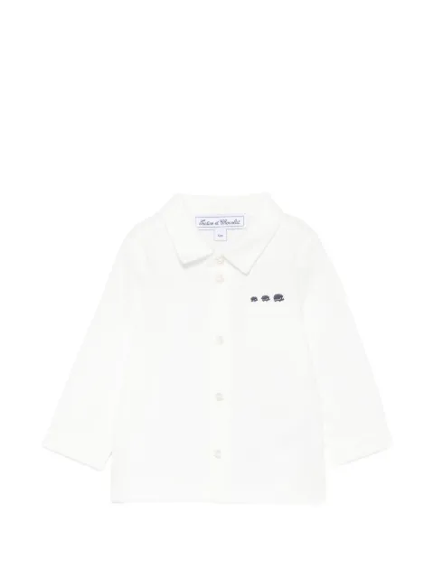 Tartine Et Chocolat hedgehog-embroidered long-sleeved shirt