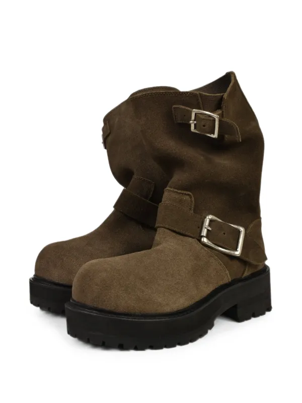 FILTH buckle-strap Leather Boots | Brown | FARFETCH