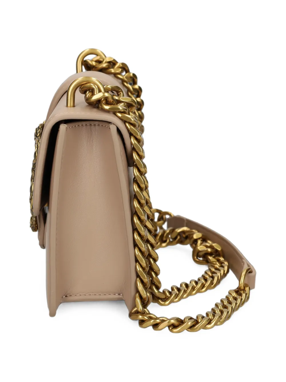 Just Cavalli Schoudertas met slangplakkaat Beige