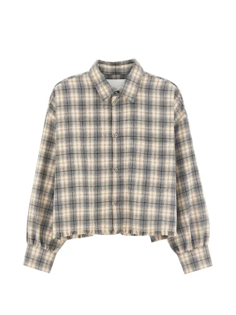 Bellerose Jonnie check frayed-hem shirt