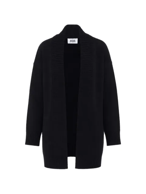 ALPHA STUDIO ribbed-trim open-front cardigan