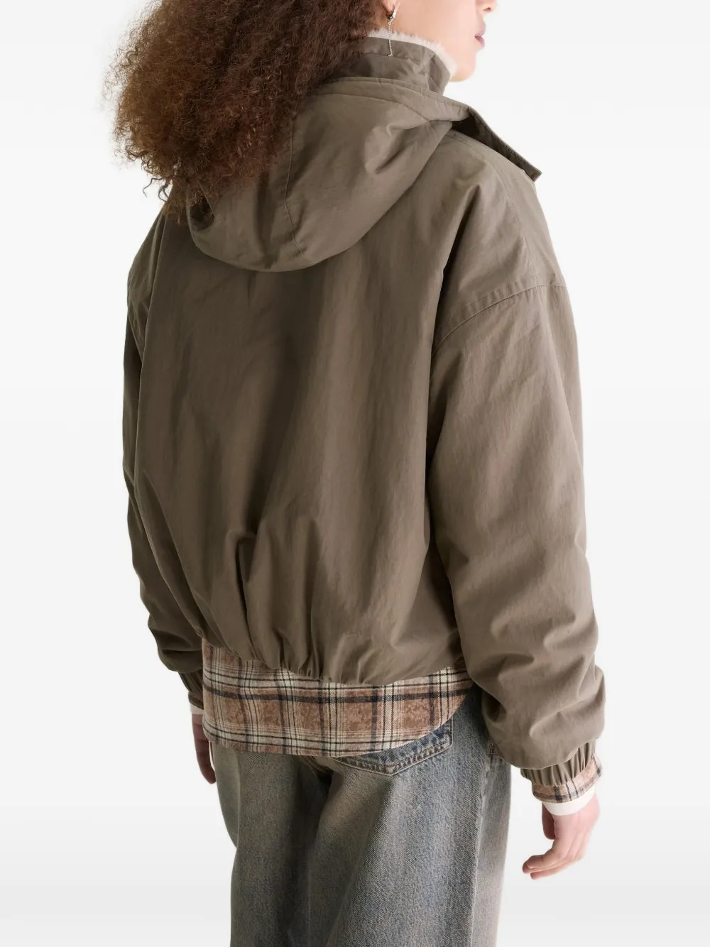 Bellerose Herna jack met kraag van imitatiebont en capuchon Bruin