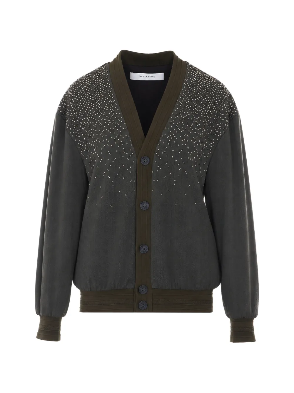 Golden Goose brown and ivory check mohair blend jacket
