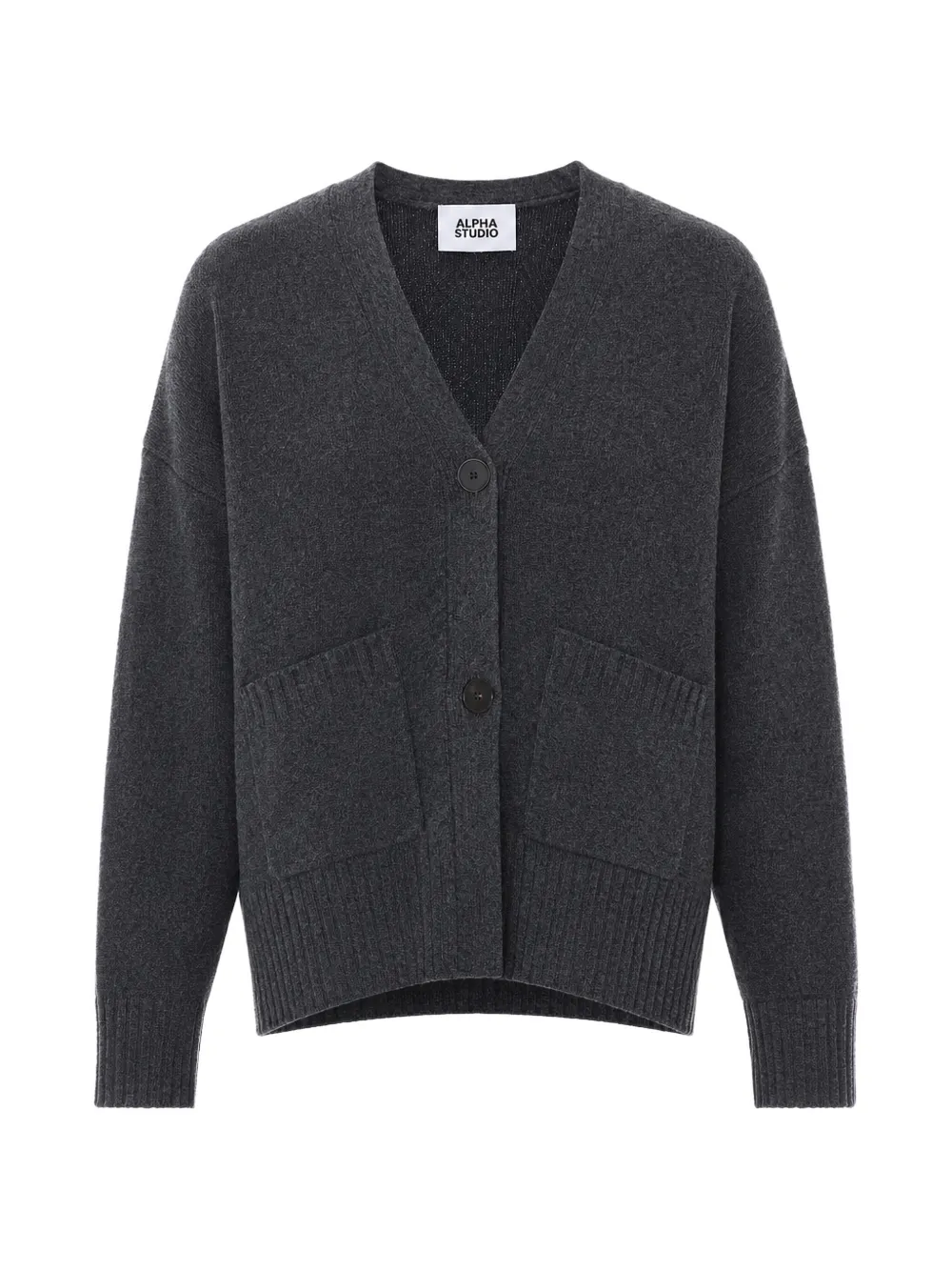 Alpha Studio V-neck Button-up Cardigan In Gray