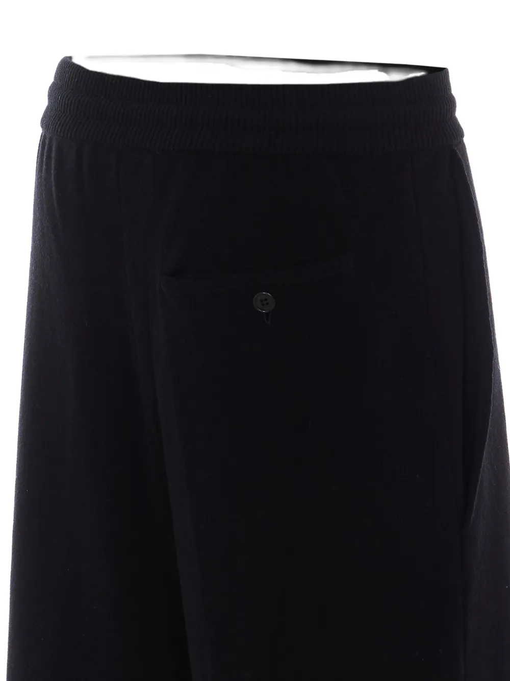 Lanvin Elasticated Drawstring Wool Trousers In Black