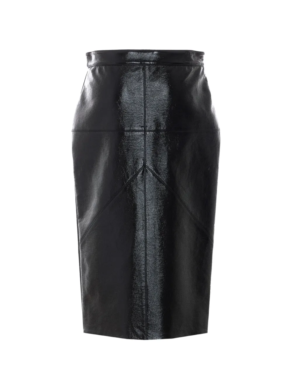 Lanvin vinyl-effect split-detail midi skirt Zwart