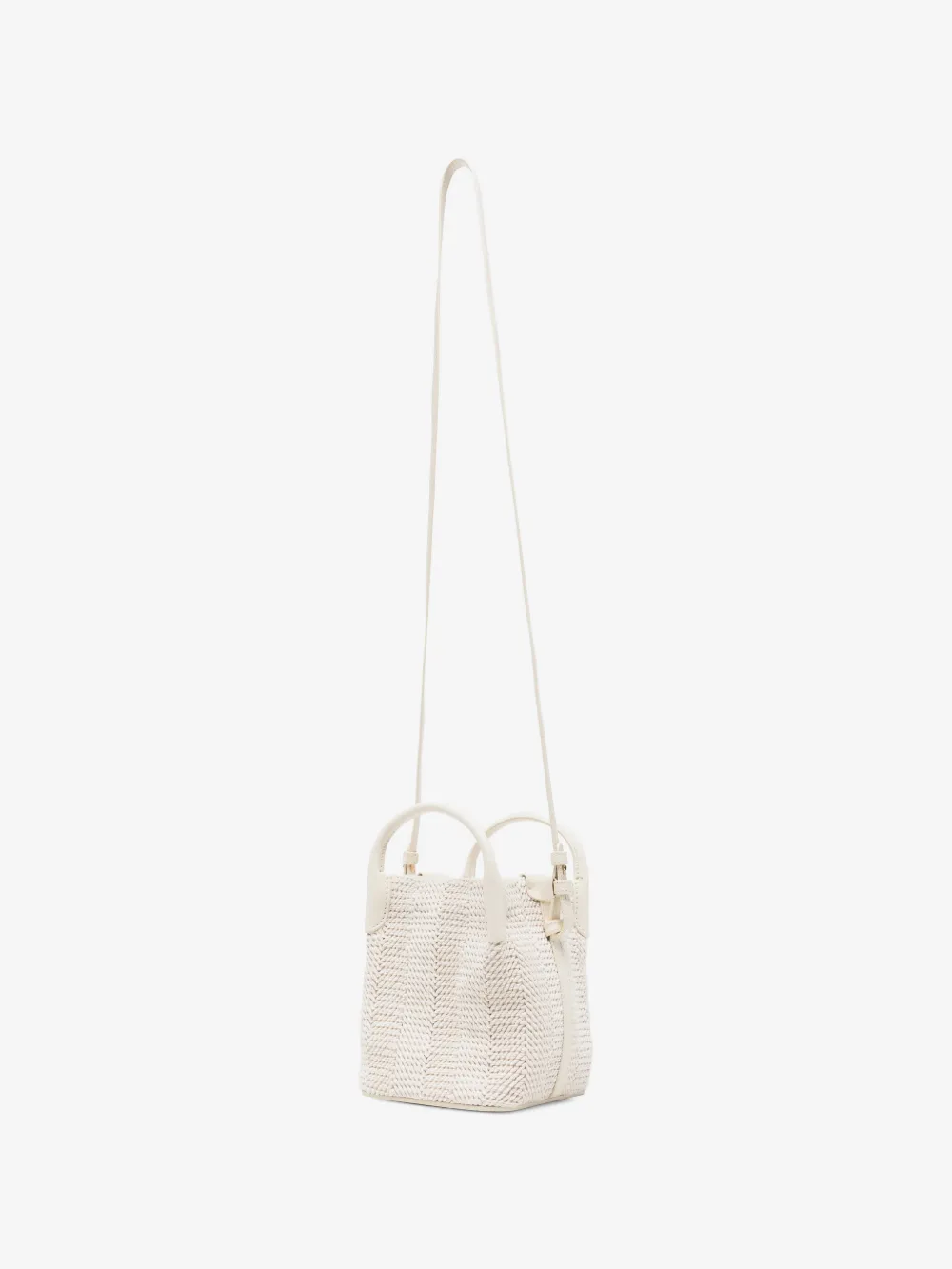 LOROPIANA 마이크로 베일 위빙 버킷백