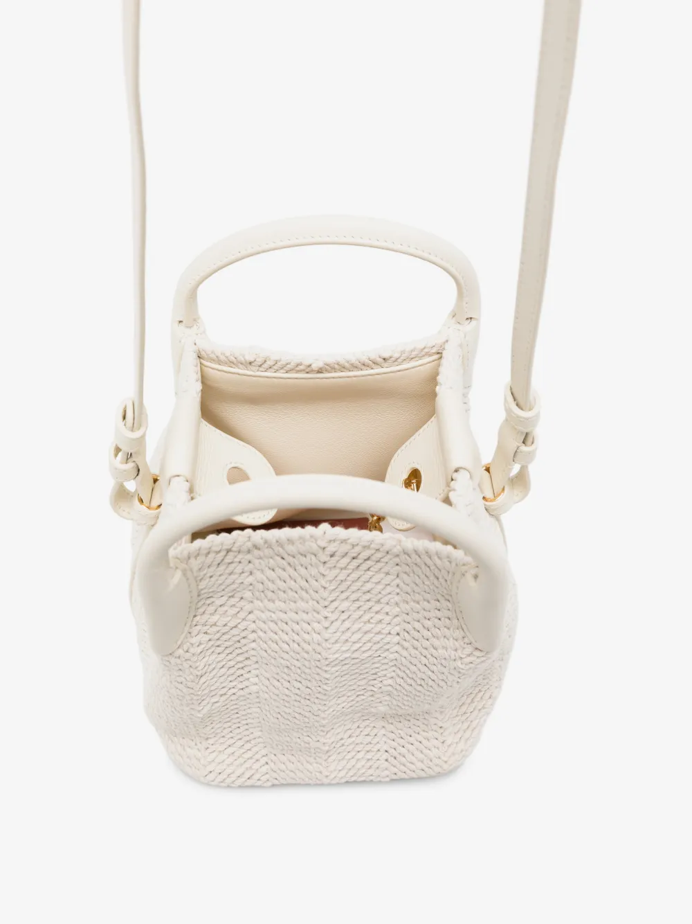 LOROPIANA 마이크로 베일 위빙 버킷백