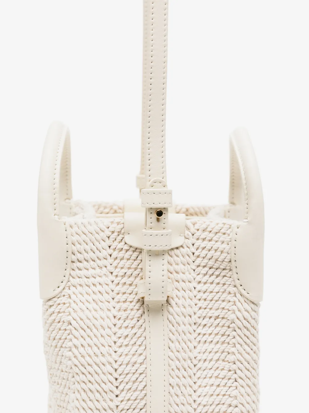 LOROPIANA 마이크로 베일 위빙 버킷백