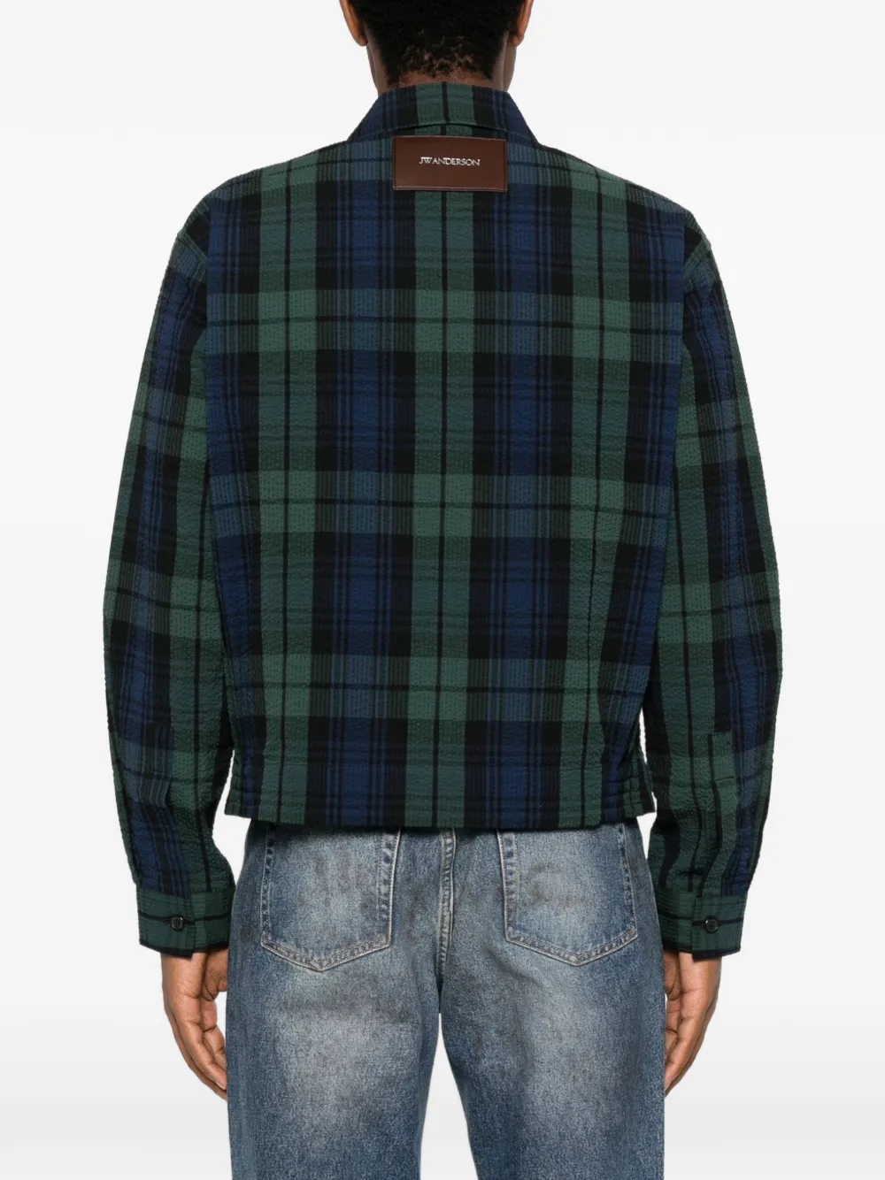 JW Anderson check-pattern front-zip jacket Groen