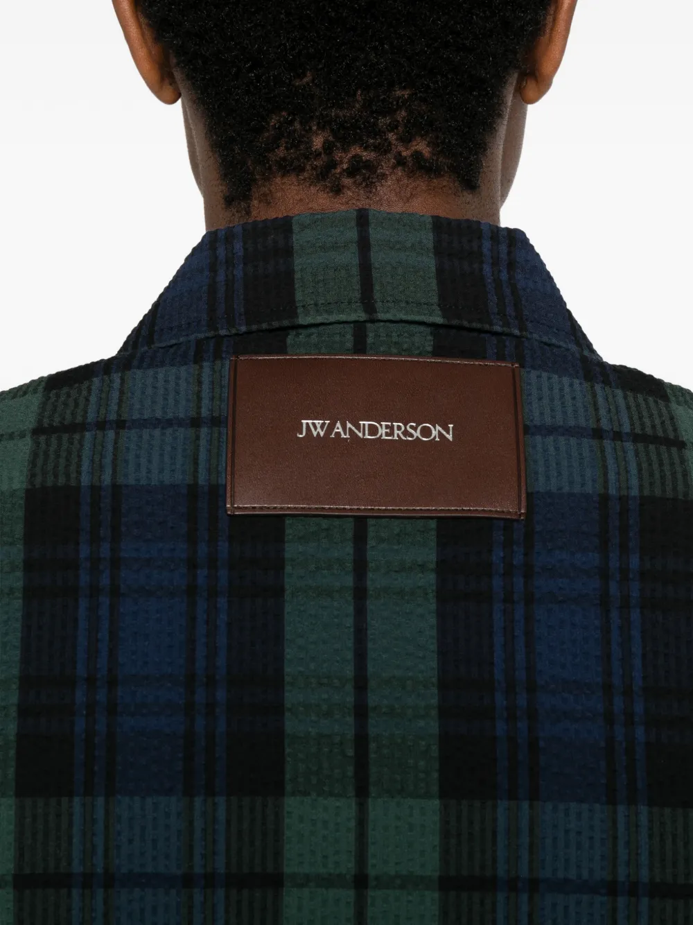 JW Anderson check-pattern front-zip jacket Groen