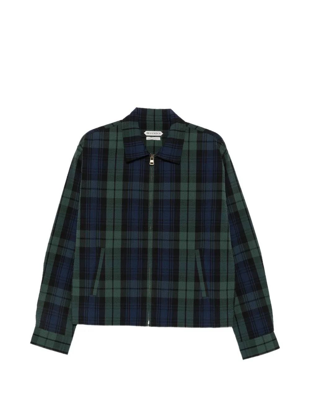 JW Anderson check-pattern front-zip jacket | verde | Image 1