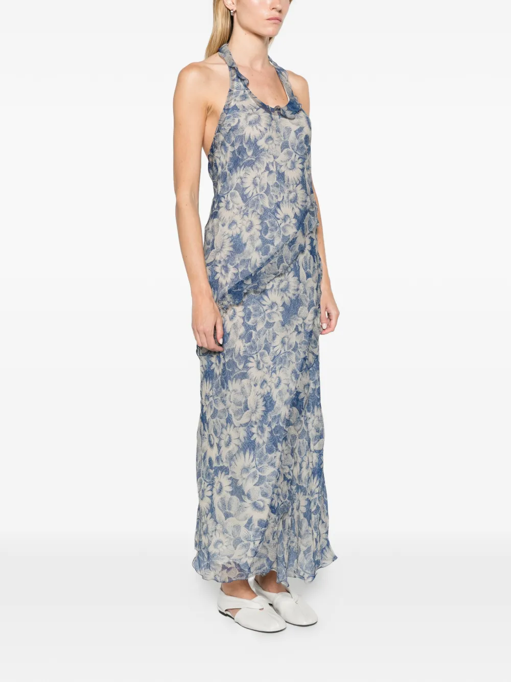 SIR. Lilia halter maxi dress Blauw