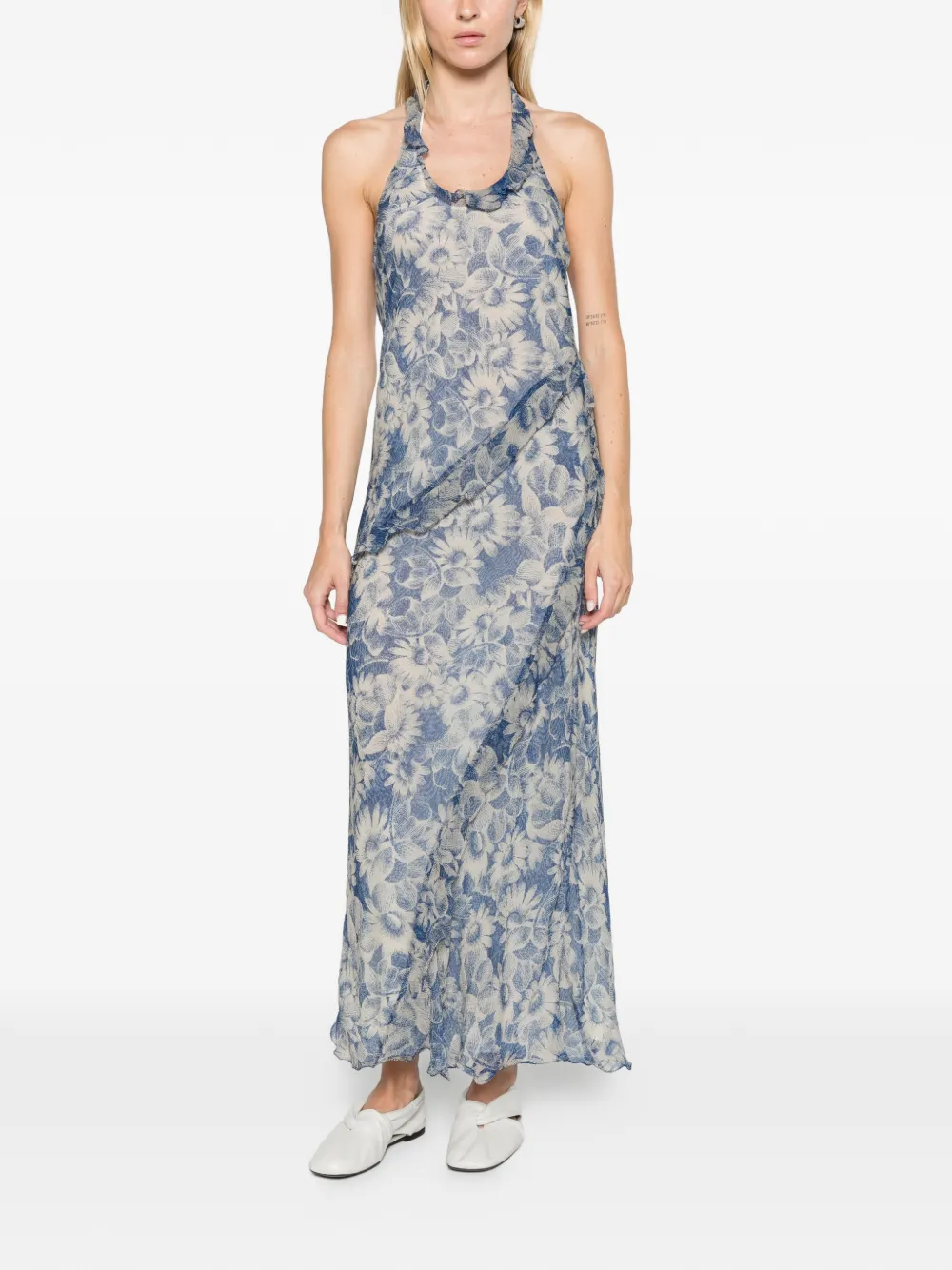 SIR. Lilia halter maxi dress Blauw