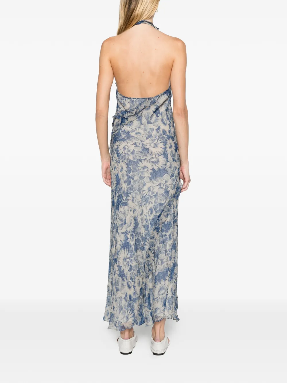 SIR. Lilia halter maxi dress Blauw