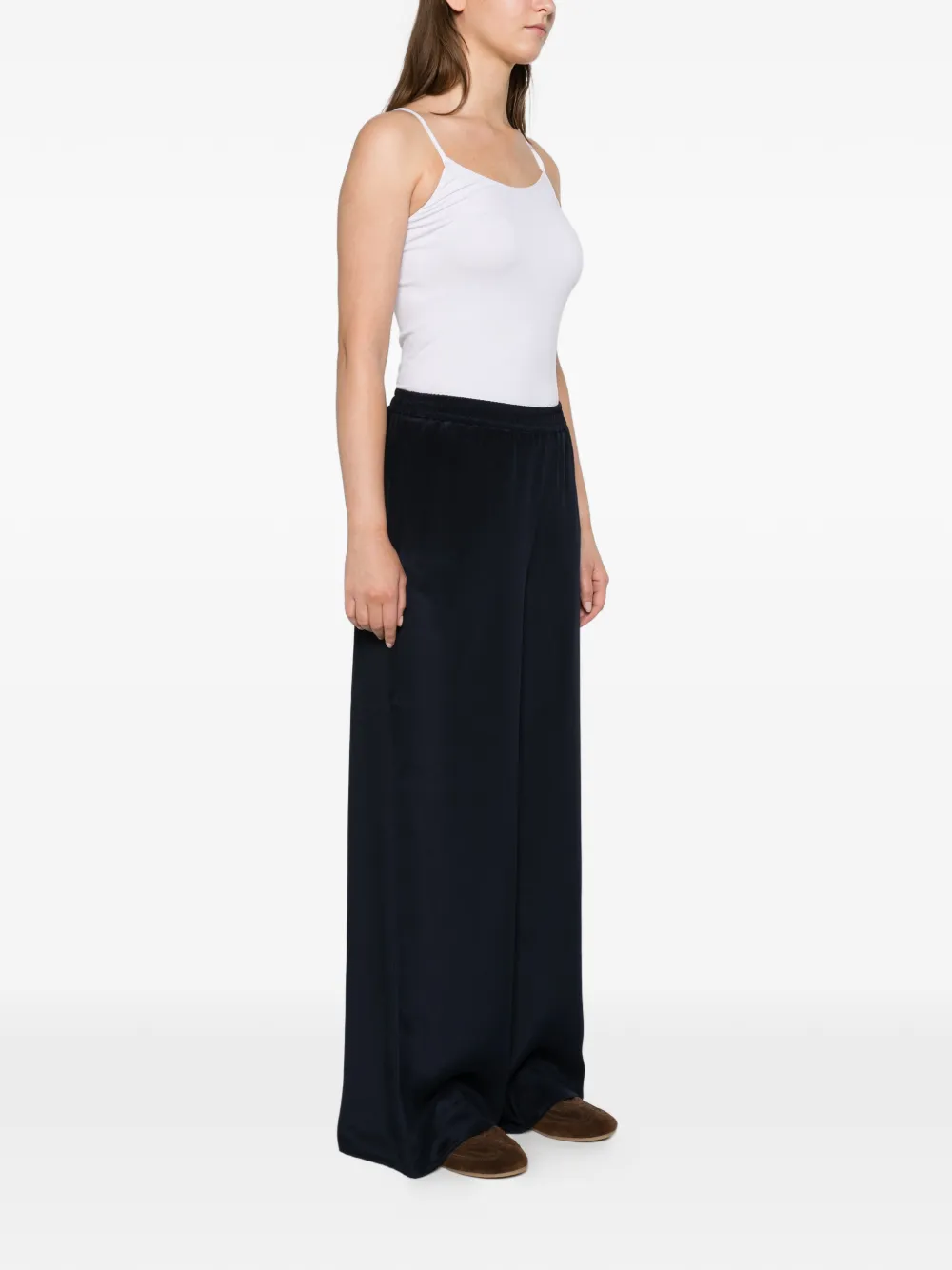 Max Mara relaxed-fit heavy silk trousers ultramarine Blauw