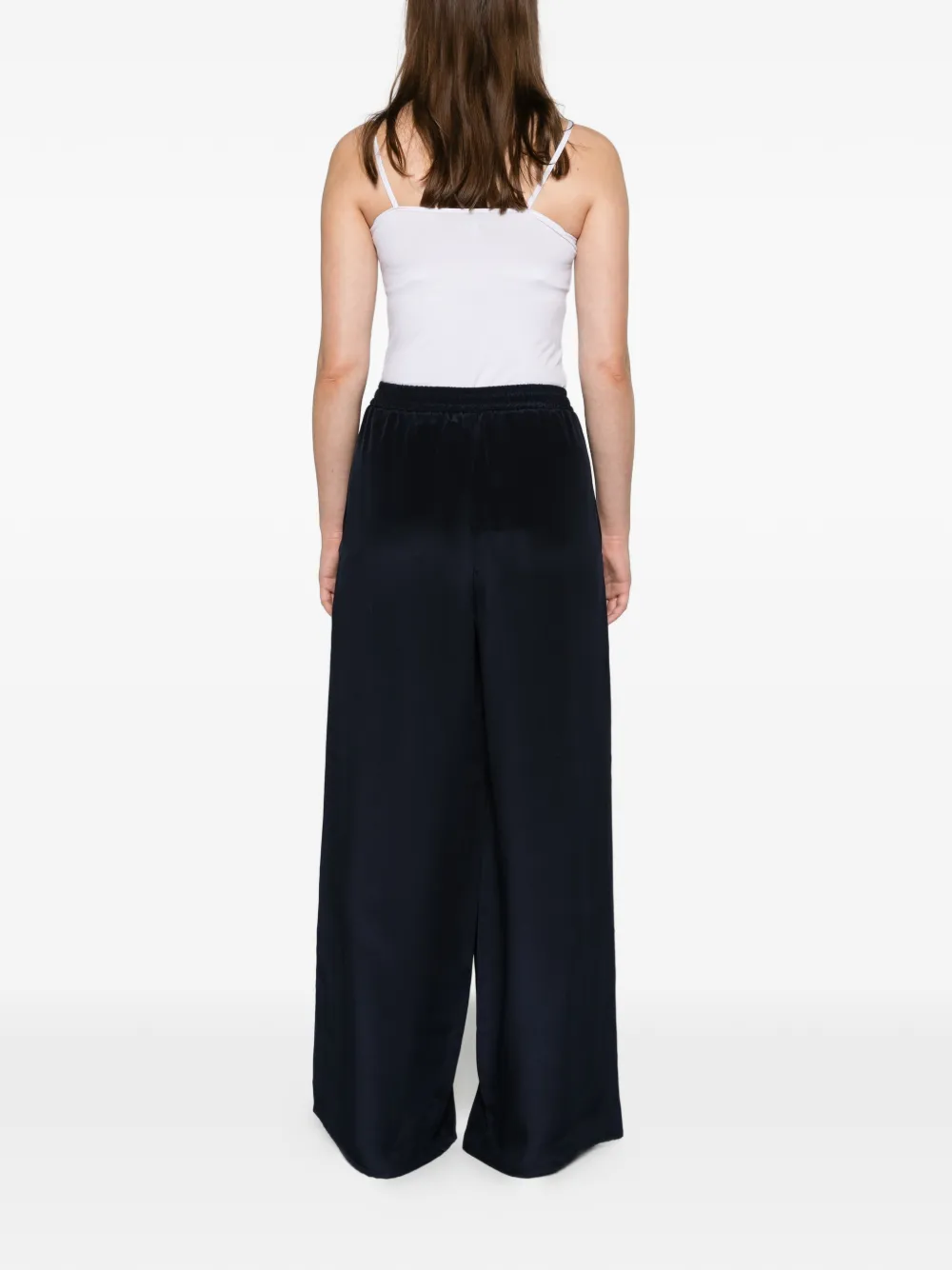 Max Mara relaxed-fit heavy silk trousers ultramarine Blauw