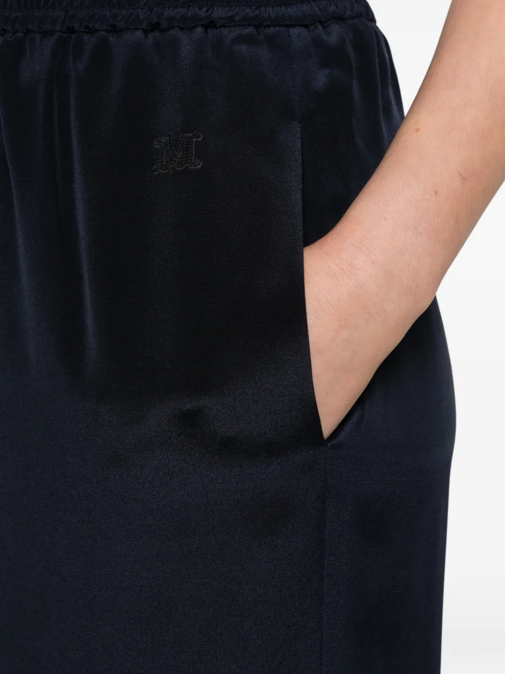 Max Mara relaxed-fit heavy silk trousers ultramarine Blauw