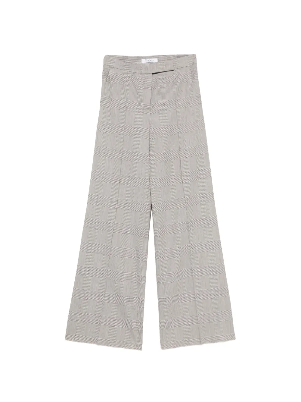 Max Mara Glen plaid wool trousers olive green Groen