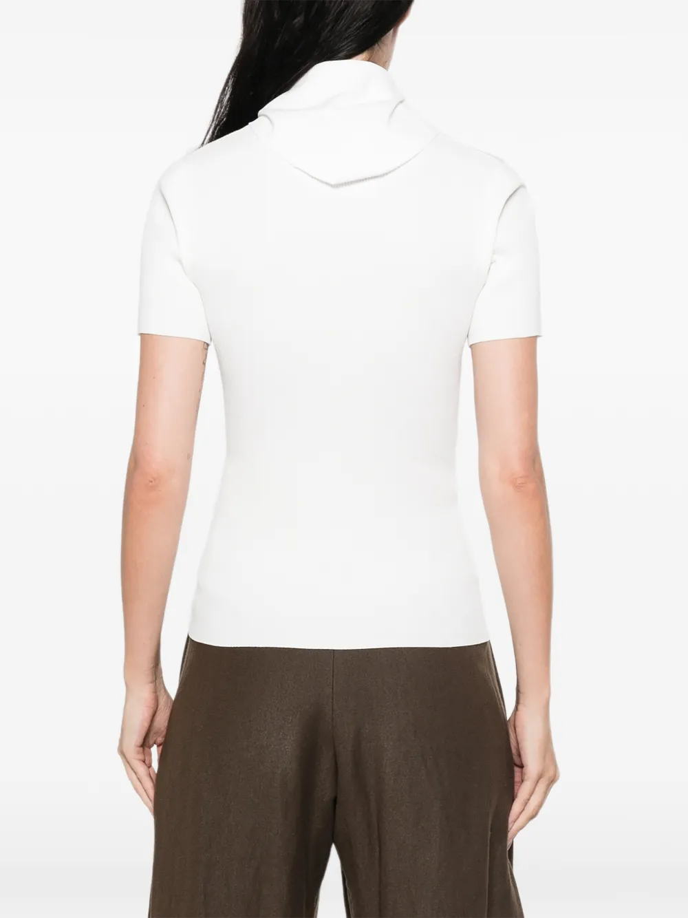 Max Mara Top met korte mouwen en sjaaldetail Wit